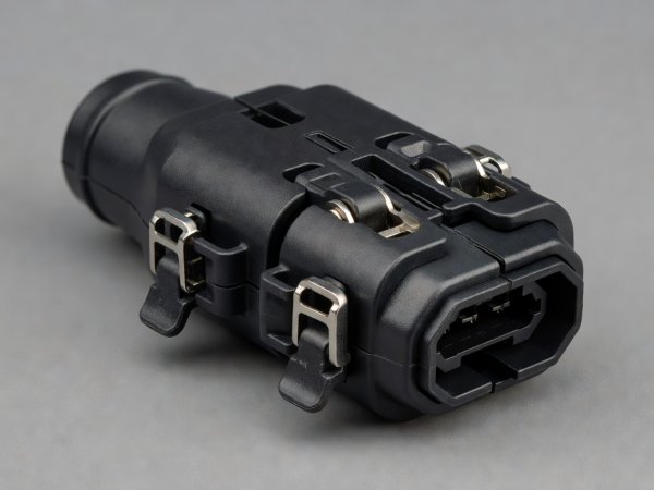 Heavy-duty UL-2252 NACS to CCS1 DC fast charging adapter showing dual mechanical safety interlock latches